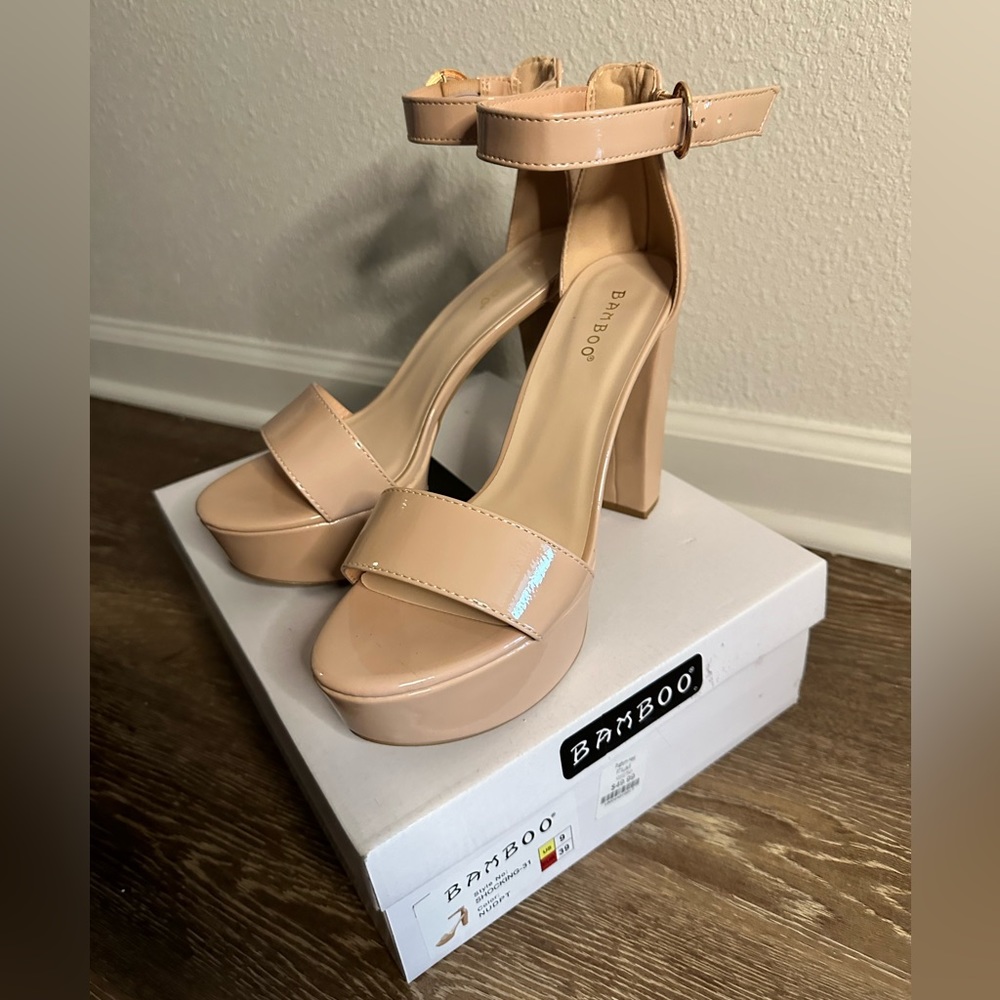 Brand New Cream Bamboo Heels